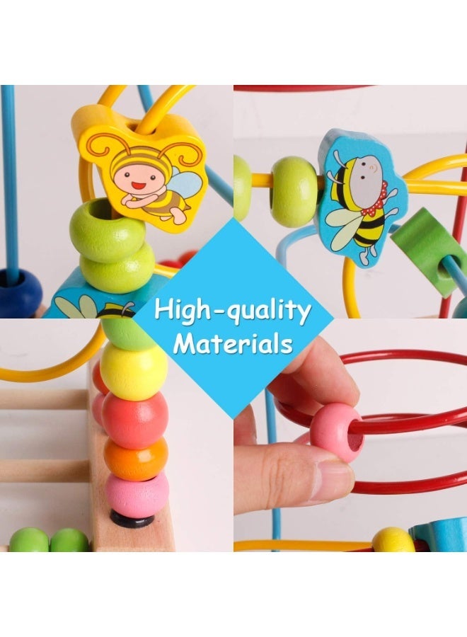 Twisoo Wooden Bead Maze Roller Coaster Toy for Toddlers | Educational Abacus Sliding Beads Game | Early Learning Toy for Counting, Grasping & Hand-Eye Coordination - Image 2